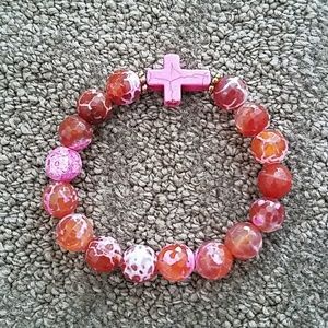 Orange and Pink Gemstone Bracelet